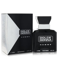 Blue glass bottle of Dolce Donna Eau De Parfum Spray 3.3 oz for Men by The Fragrance Avenue
