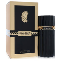 Dumont Diva Nuit Eau De Parfum Spray 3.4 oz in elegant glass bottle with gold cap on white background by The Fragrance Avenue