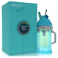 Blue bottle of Armaf Delight Island Bliss Eau De Parfum Spray 3.4 oz for Men by The Fragrance Avenue