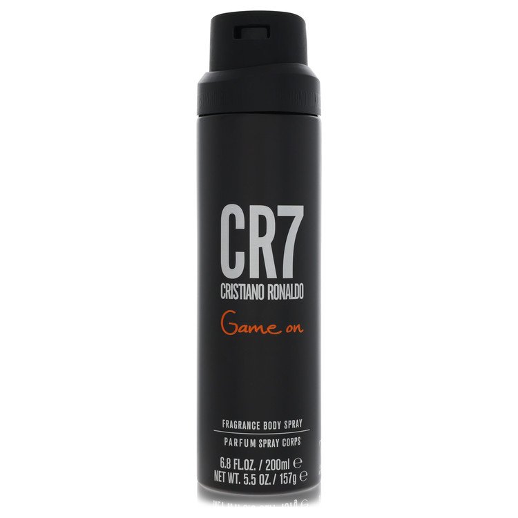 Cristiano Ronaldo CR7 Game On body spray in silver can with black label, 6.8 oz bottle by The Fragrance Avenue.