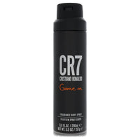 Cristiano Ronaldo CR7 Game On body spray in silver can with black label, 6.8 oz bottle by The Fragrance Avenue.
