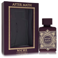 A clear glass bottle of Khalis After Math Eau De Parfum Spray for Men 3.4 oz / 100 ml in a sleek black box by The Fragrance A