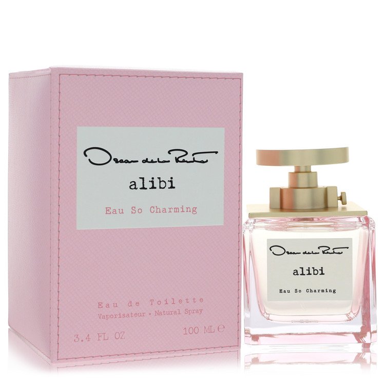 Oscar De La Renta Oscar Alibi Eau So Charming 3.4 oz eau de toilette in sleek silver bottle by The Fragrance Avenue.