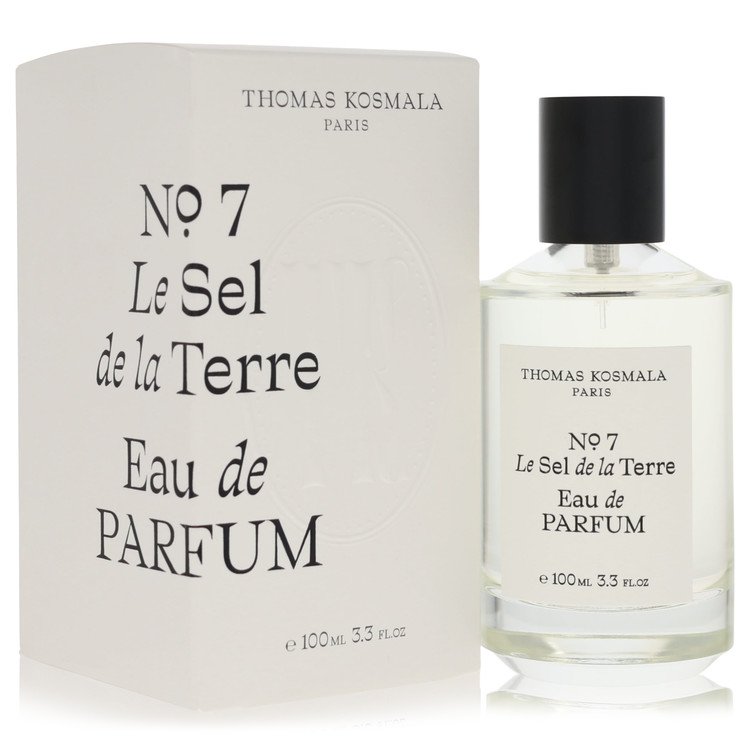Blue glass bottle with minimalist design and gold accents, Thomas Kosmala Eau De Parfum Spray No.7 for Men 3.3 oz / 100 ml by