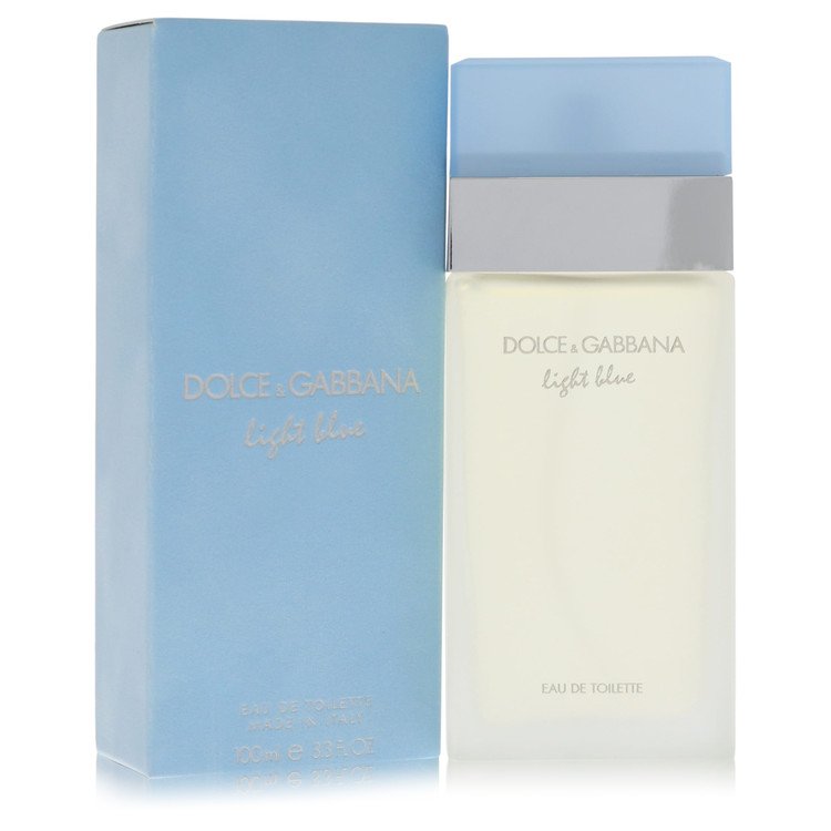 Light blue eau de toilette spray in glass bottle with floral design by Dolce & Gabbana for women 3.3 oz 100 ml by The Fragran