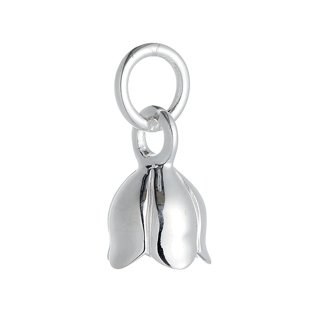 Silver lily of the valley flower charm with delicate petals, detailed craftsmanship, and intricate design by Scarlett Jewelle
