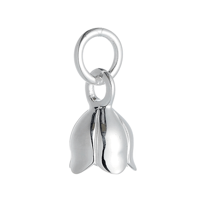 Silver lily of the valley flower charm with delicate petals, detailed craftsmanship, and intricate design by Scarlett Jewelle