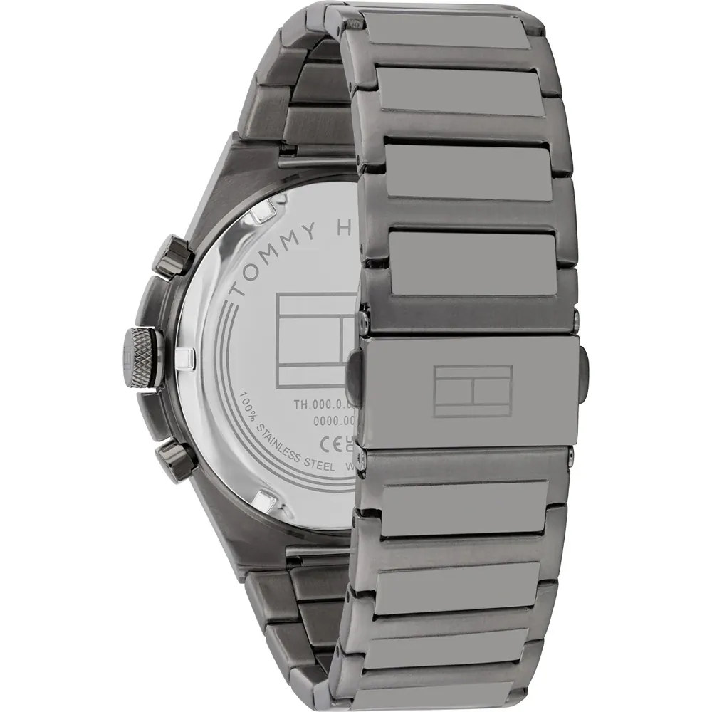 Tommy Hilfiger men's watch with gunmetal steel case and black dial by Alan Frost Watches.