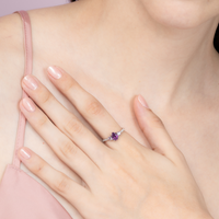Amethyst and Lavender Amethyst Ring in Sterling Silver - SJR London Timepiece