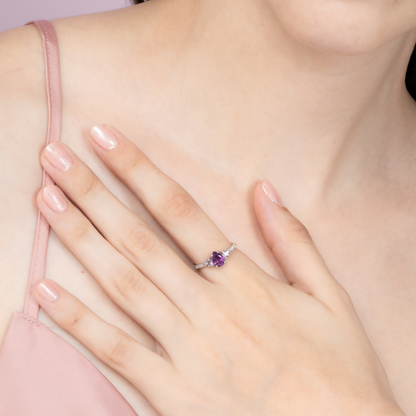 Amethyst and Lavender Amethyst Ring in Sterling Silver - SJR London Timepiece