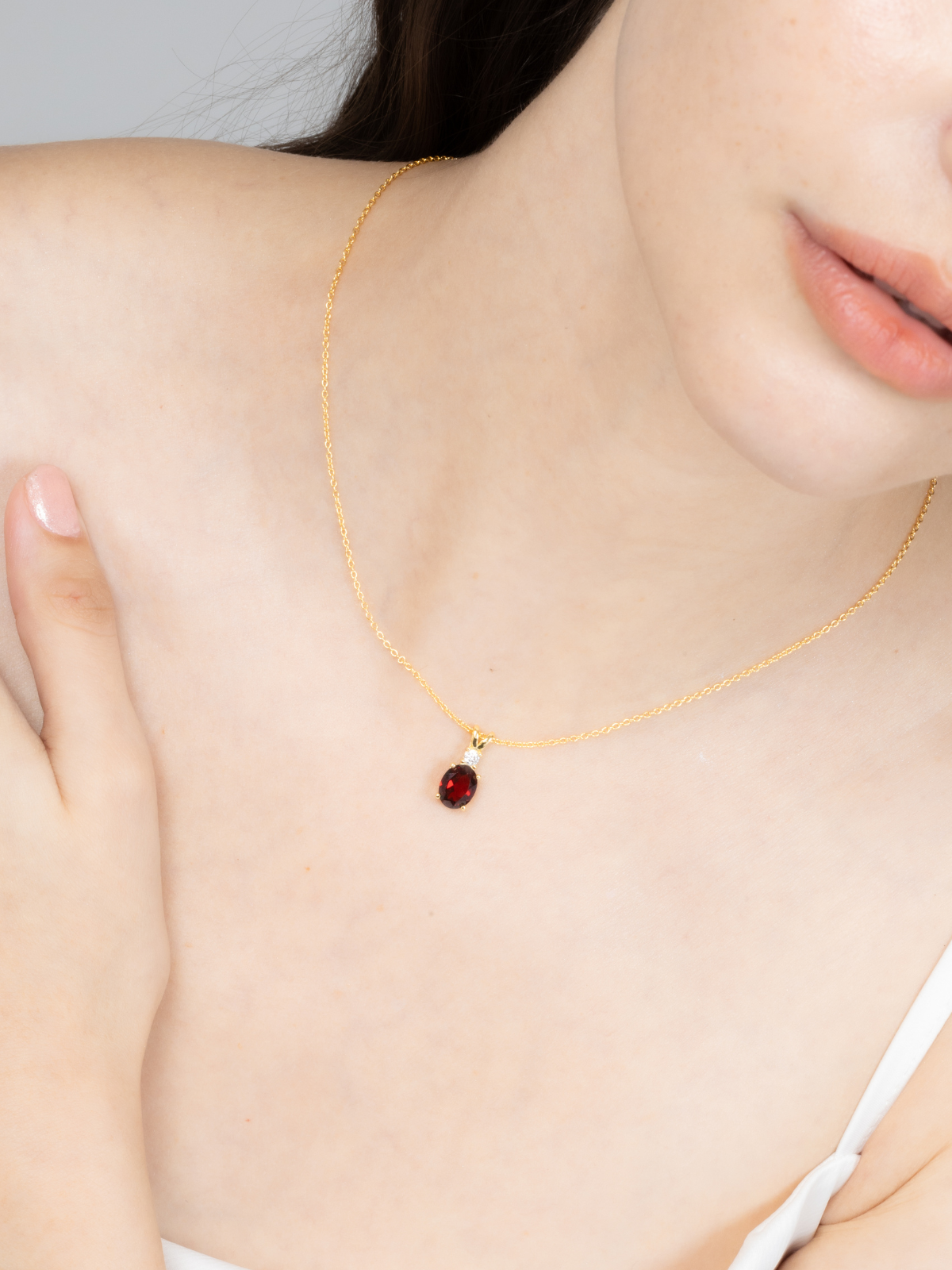 Complete Set - Garnet Jewellery Set in 18k Gold Vermeil - SJR London Timepiece