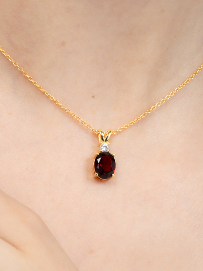 Complete Set - Garnet Jewellery Set in 18k Gold Vermeil - SJR London Timepiece