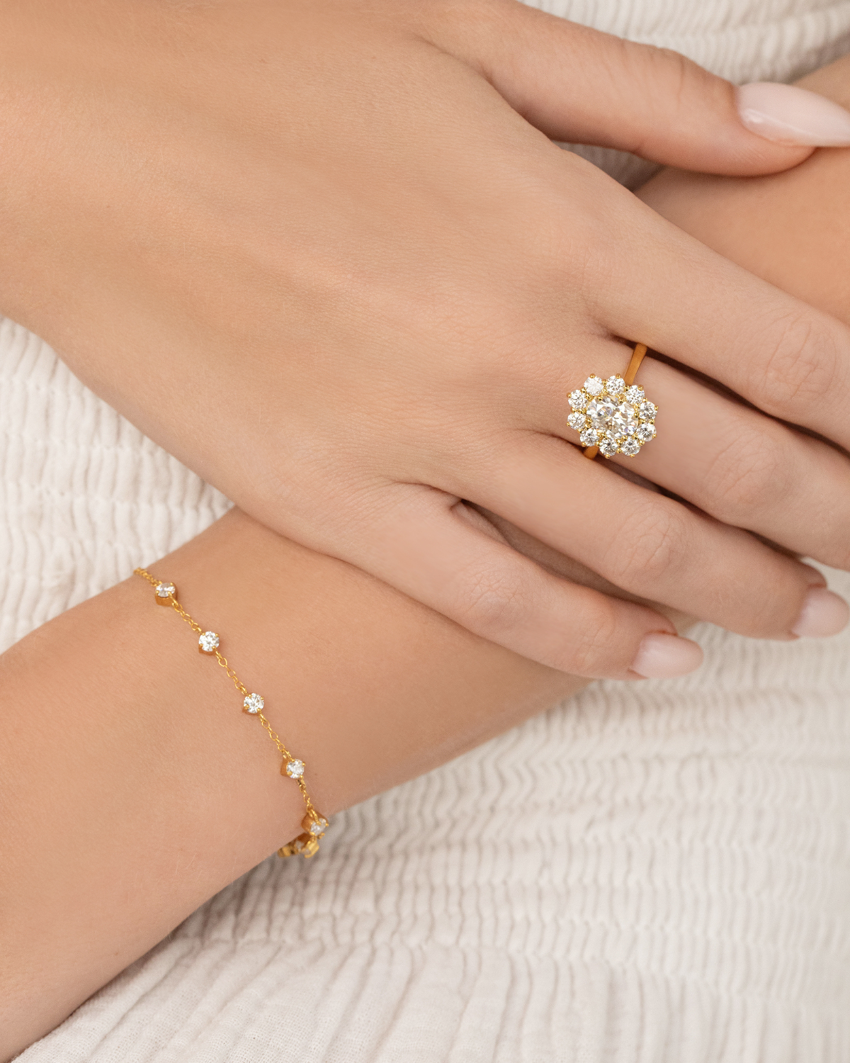 Moissanite Bracelet in 18k Gold Vermeil - SJR London Timepiece