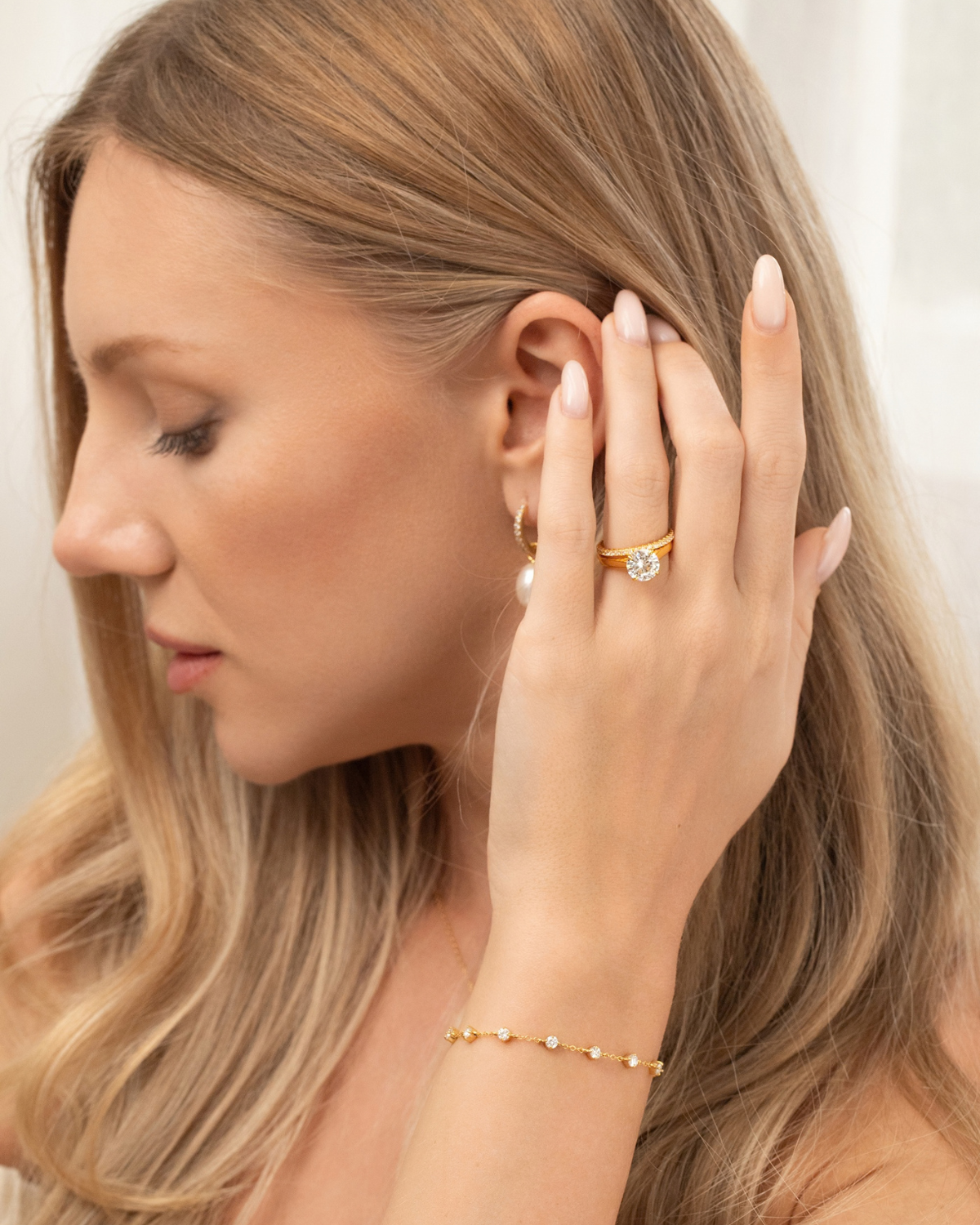 Moissanite Bracelet in 18k Gold Vermeil - SJR London Timepiece