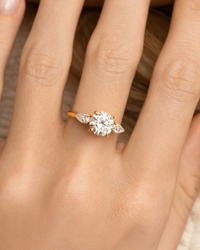 2 ct Round Moissanite Three Stone Engagement Ring in 18k Gold Vermeil - SJR London Timepiece