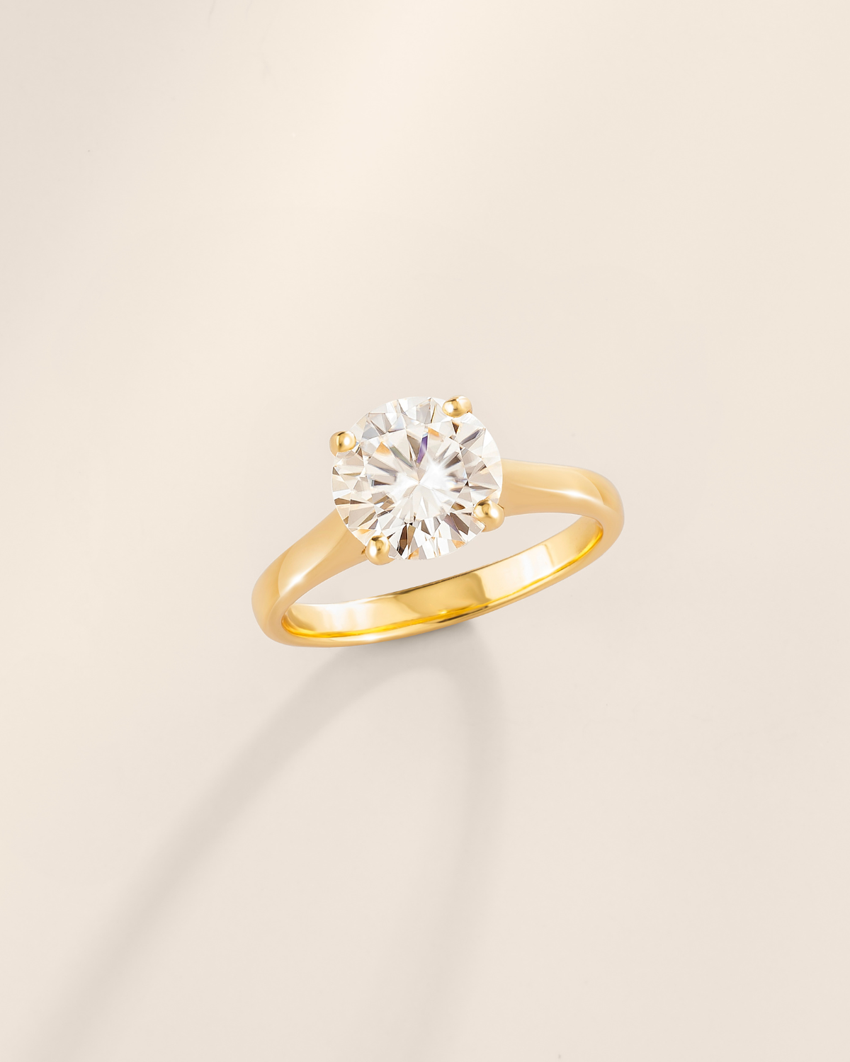 2 ct Round Solitaire Moissanite Engagement Ring in 18k Gold Vermeil - SJR London Timepiece