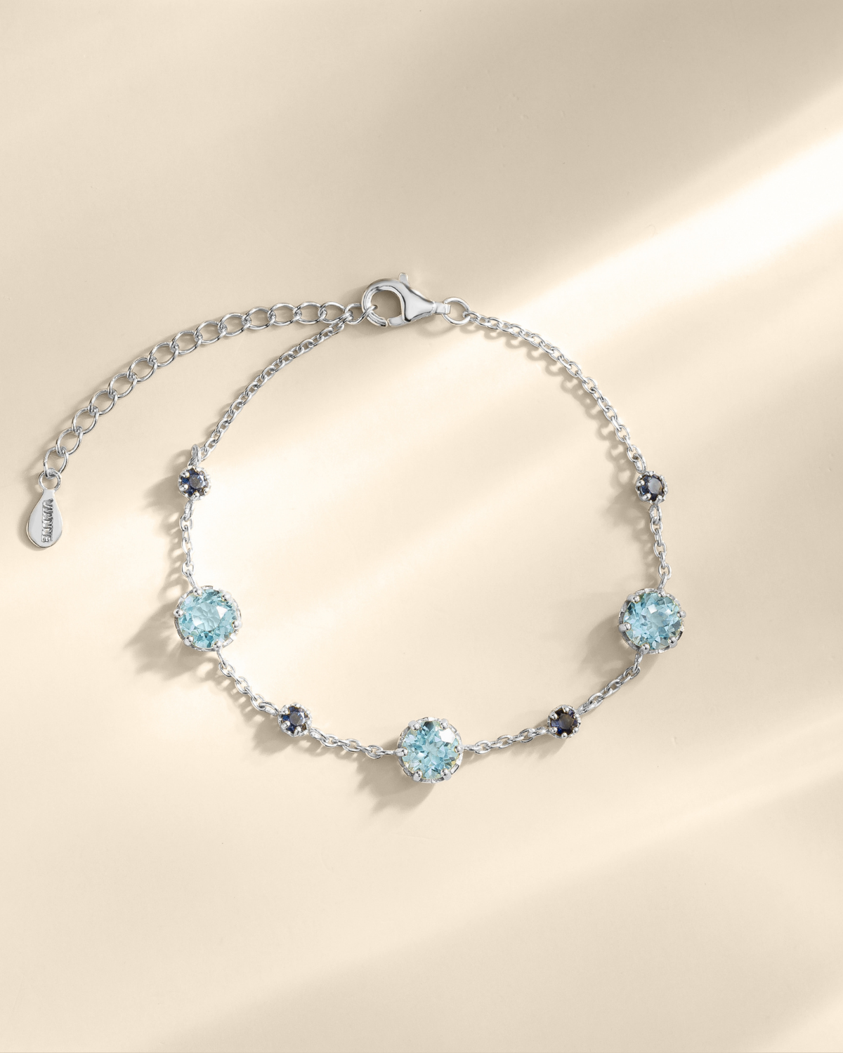 Blue Sapphire & Blue Topaz Bracelet in Sterling Silver - SJR London Timepiece