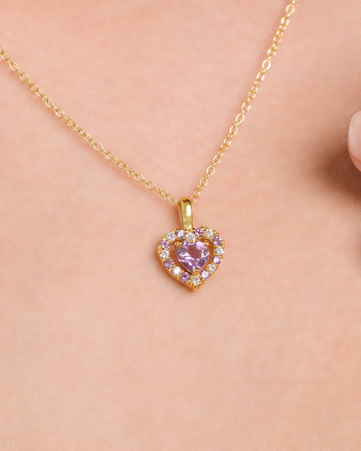 Purple Heart Lavender Amethyst Jewellery Set in 18k Gold Vermeil - SJR London Timepiece