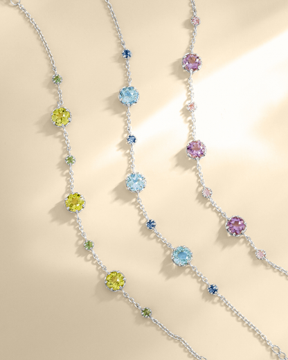 Blue Sapphire & Blue Topaz Bracelet in Sterling Silver - SJR London Timepiece