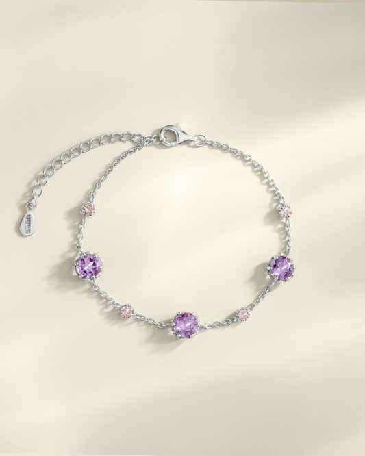 Pink Sapphire & Amethyst Jewellery Set in Sterling Silver - SJR London Timepiece
