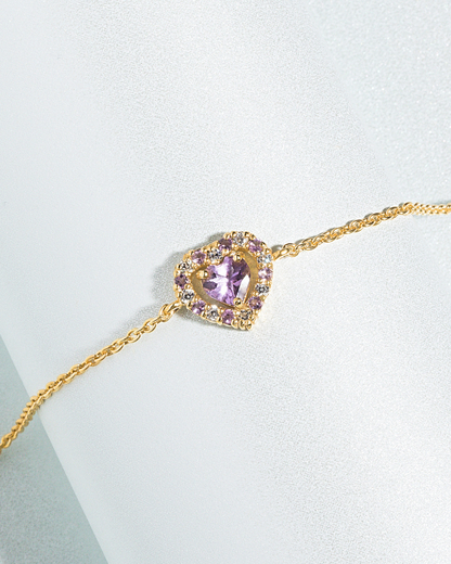 Purple Heart Lavender Amethyst Jewellery Set in 18k Gold Vermeil - SJR London Timepiece