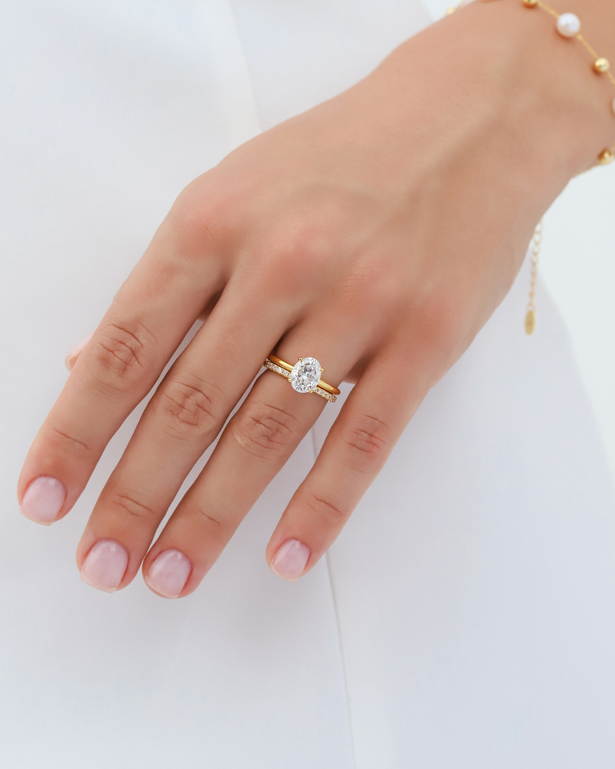 2 ct Oval Solitaire Moissanite Engagement Ring in 18k Gold Vermeil - SJR London Timepiece