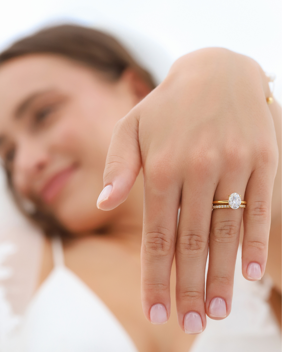 2 ct Oval Solitaire Moissanite Engagement Ring in 18k Gold Vermeil - SJR London Timepiece