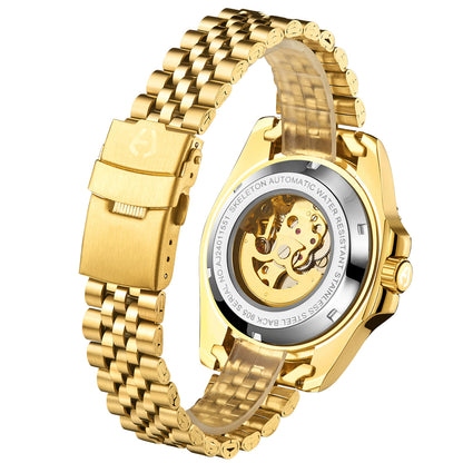 Hand Assembled Anthony James Tachymeter Sports Automatic Gold - SJR London Timepiece