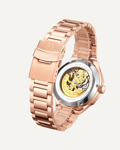 Hand Assembled Anthony James Sports Skeleton Automatic Rose - SJR London Timepiece