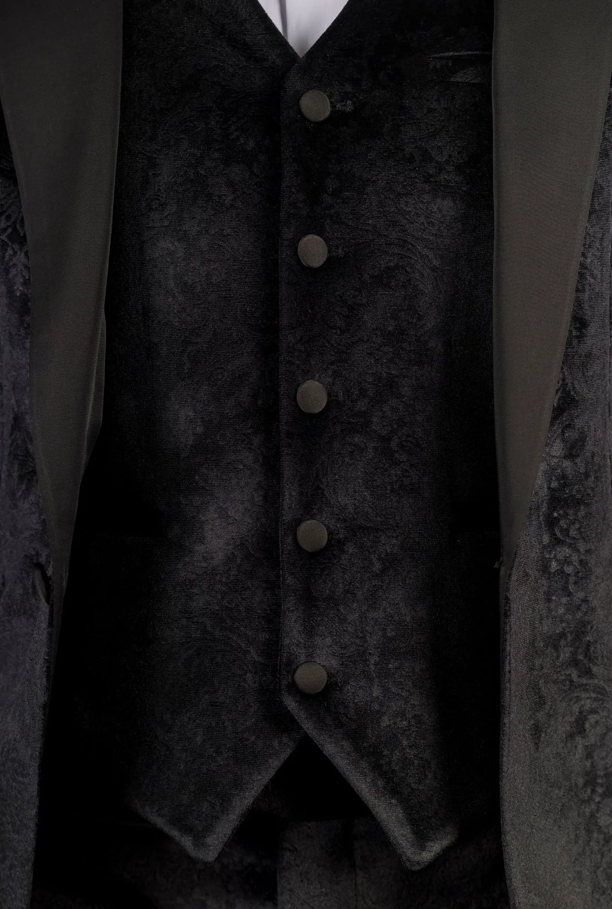 AK-26 - Men's Black 3 Piece Velvet Wedding Tuxedo Suit