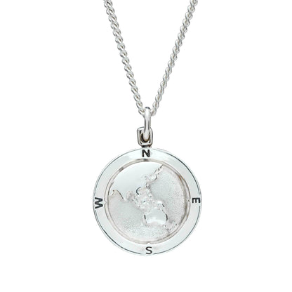 Australasia Map Globe Personalised St Christopher - Silver Chain Scarlett Jewellery