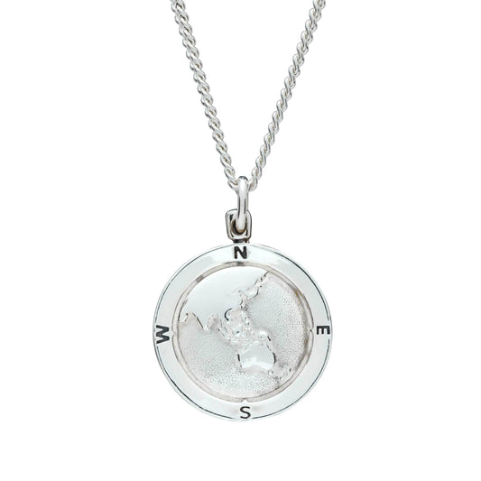 Australasia Map Globe Personalised St Christopher - Silver Chain Scarlett Jewellery
