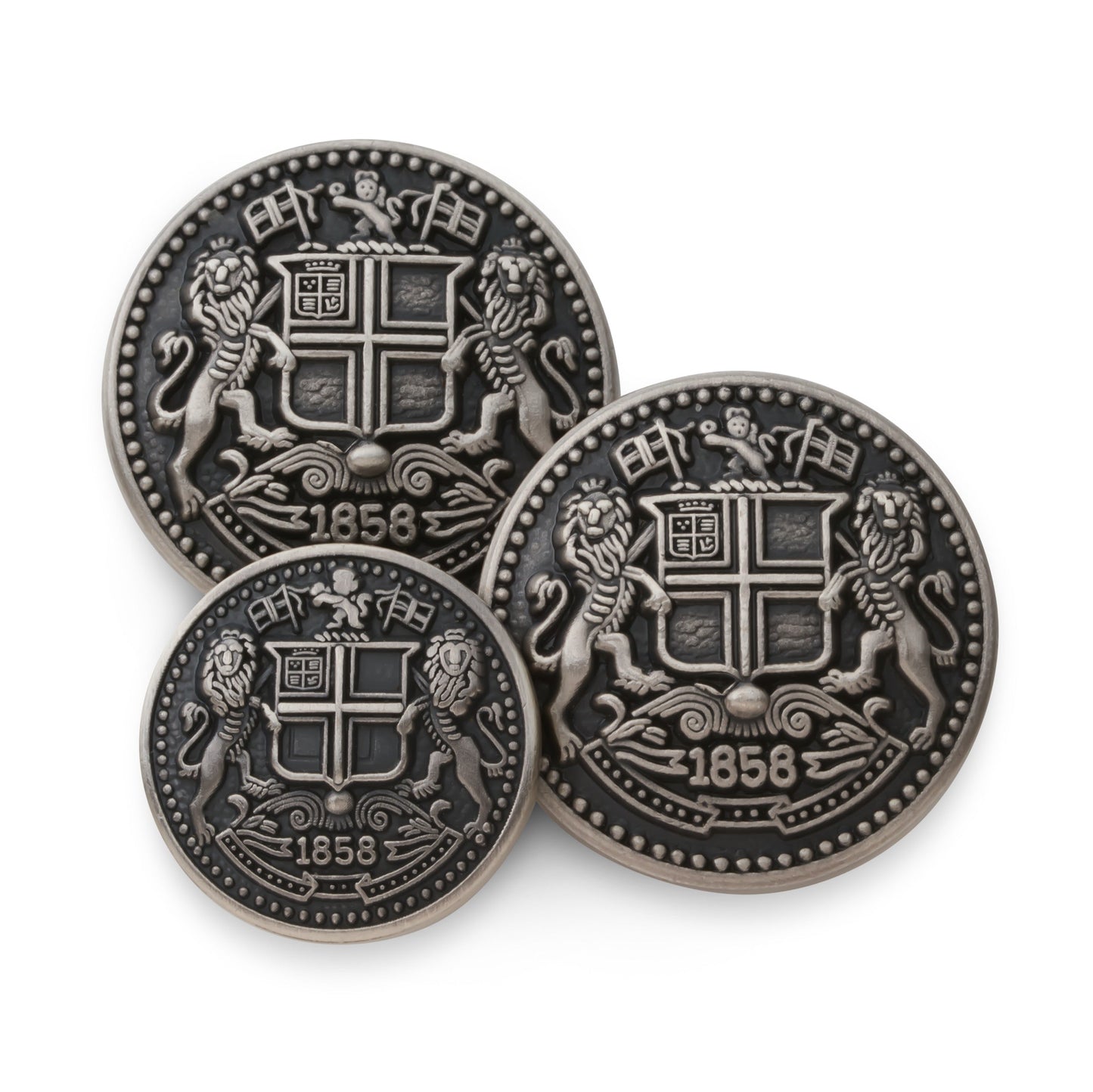 East India Company Blazer Button In Antique Silver Benson & Clegg