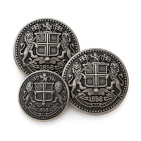 East India Company Blazer Button Set In Antique Silver Benson & Clegg