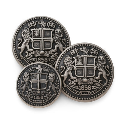 East India Company Blazer Button Set In Antique Silver Benson & Clegg
