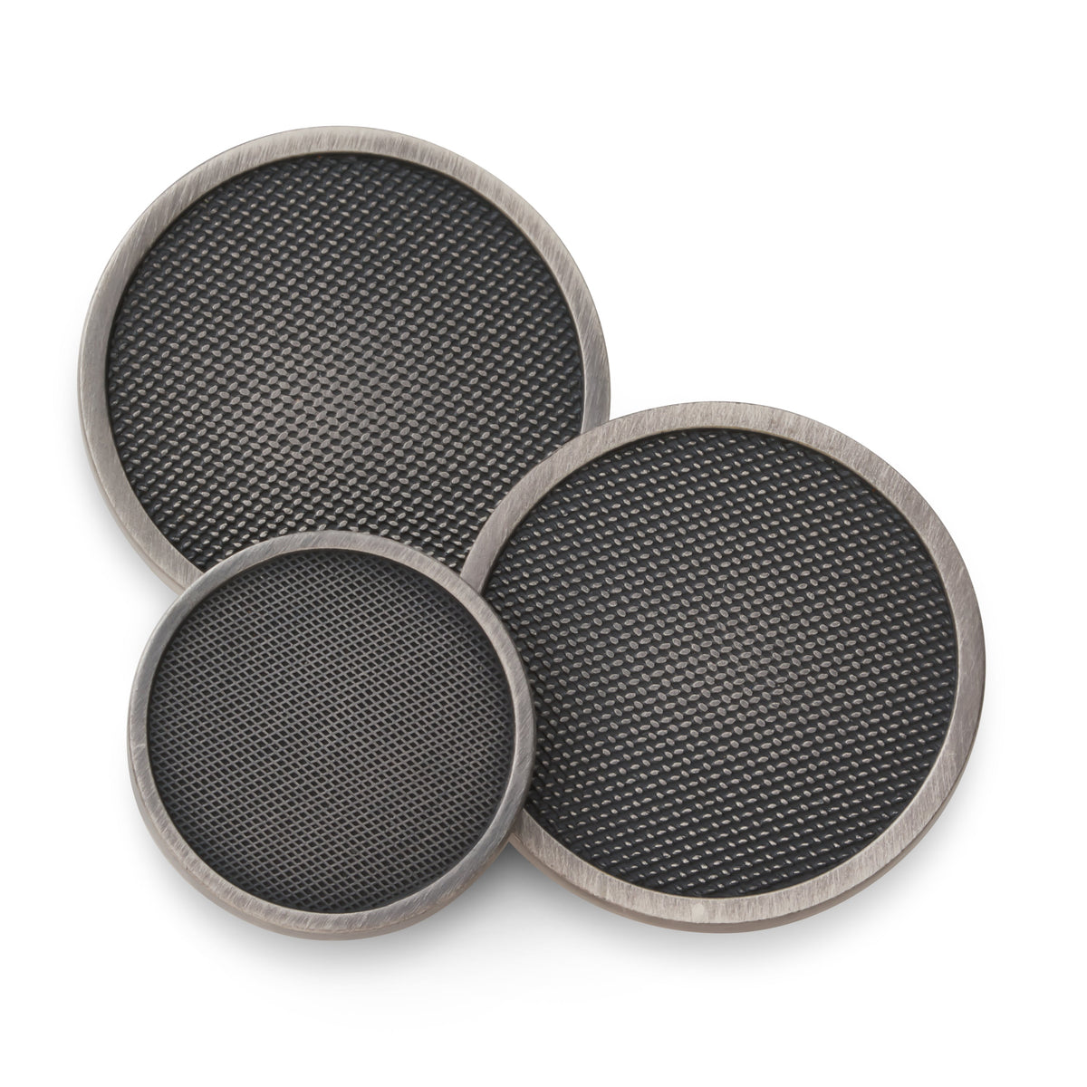 Diamond Weave Blazer Button Set In Antique Silver