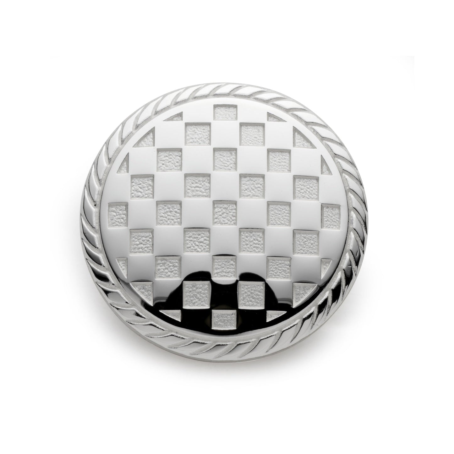 Checkerboard Blazer Button in Silver Benson & Clegg
