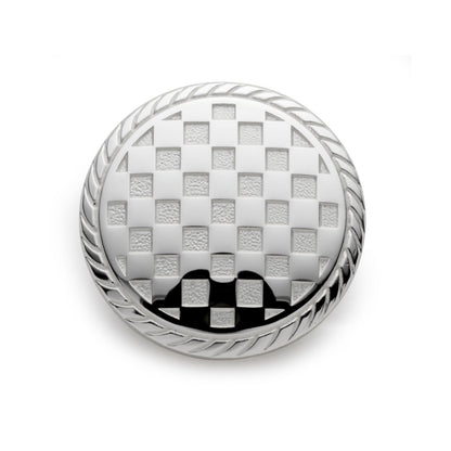 Checkerboard Blazer Button in Silver Benson & Clegg