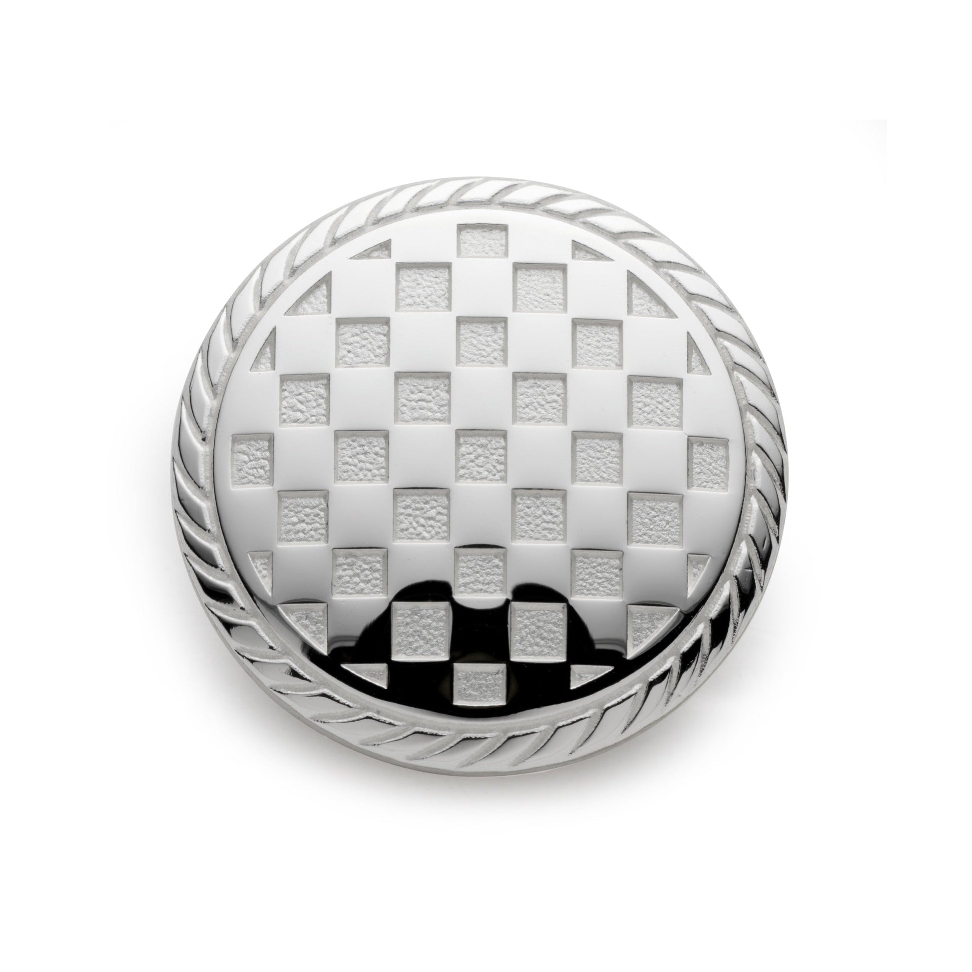 Checkerboard Blazer Button Set In Silver Benson & Clegg