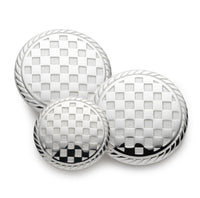 Checkerboard Blazer Button in Silver Benson & Clegg