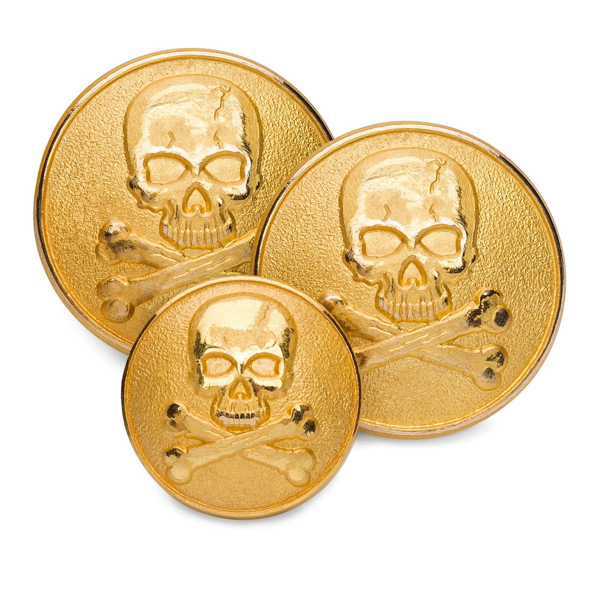 Skull & Crossbones Blazer Button Set In Gold Benson & Clegg