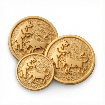 Bull And Bear Blazer Button In Gold Benson & Clegg