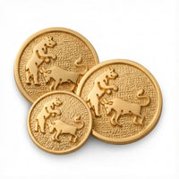 Bull And Bear Blazer Button Set In Gold Benson & Clegg