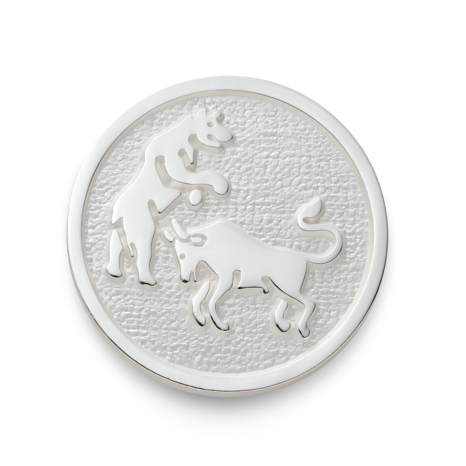 Bull And Bear Blazer Button Set In Silver Benson & Clegg