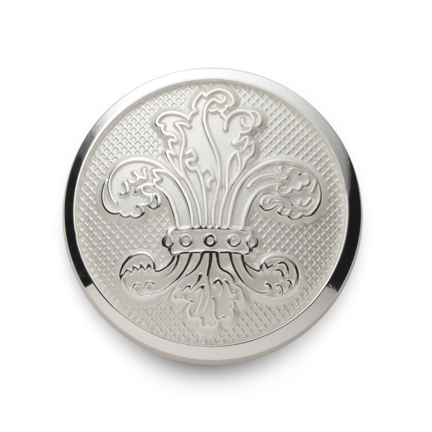 Fleur De Lys Blazer Button Set In Silver Benson & Clegg