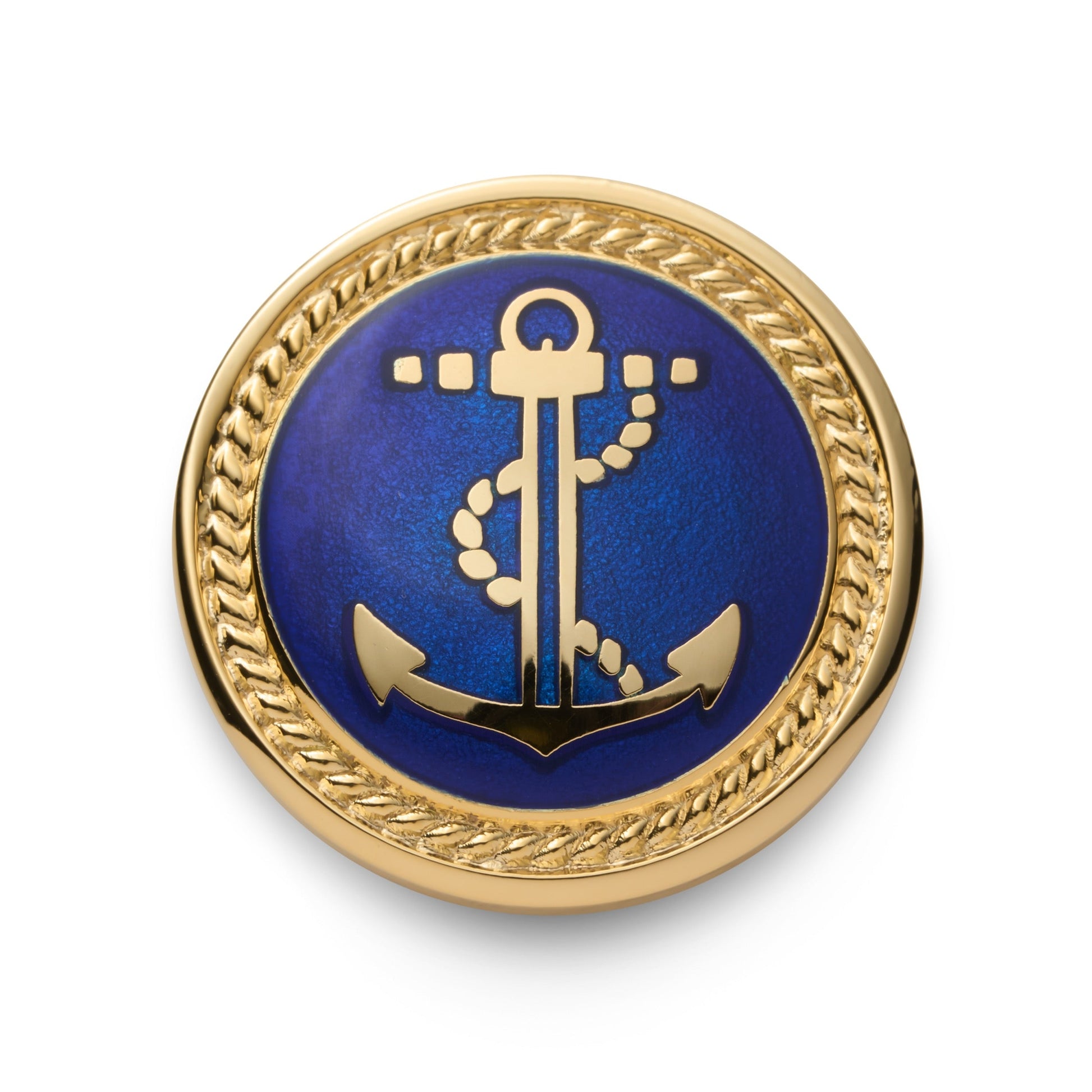 Anchor Blazer Button Set In Gold And Royal Blue Benson & Clegg