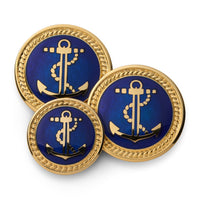Anchor Blazer Button Set In Gold And Royal Blue Benson & Clegg