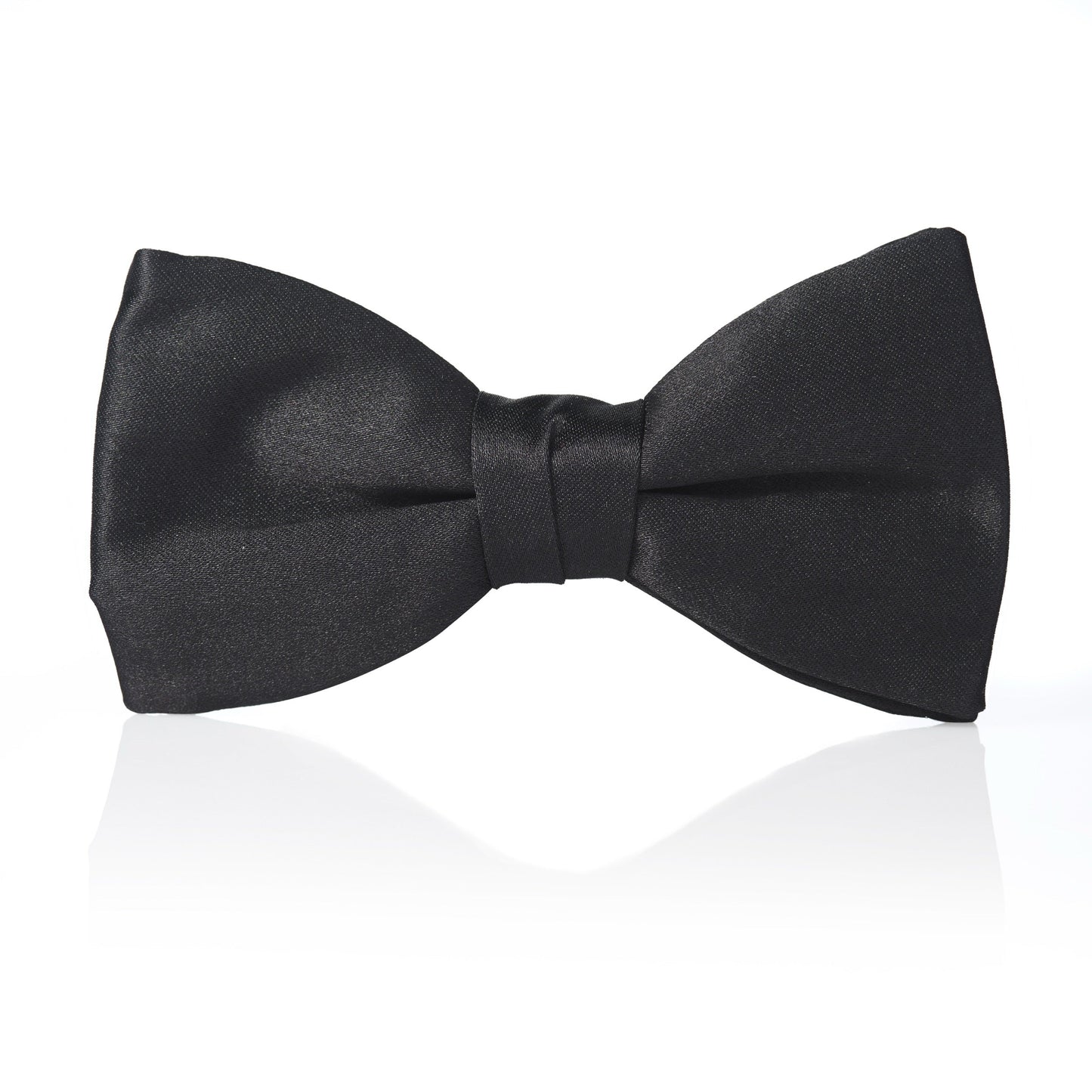 Black Satin Silk Pre-Tied Bow Tie Benson & Clegg