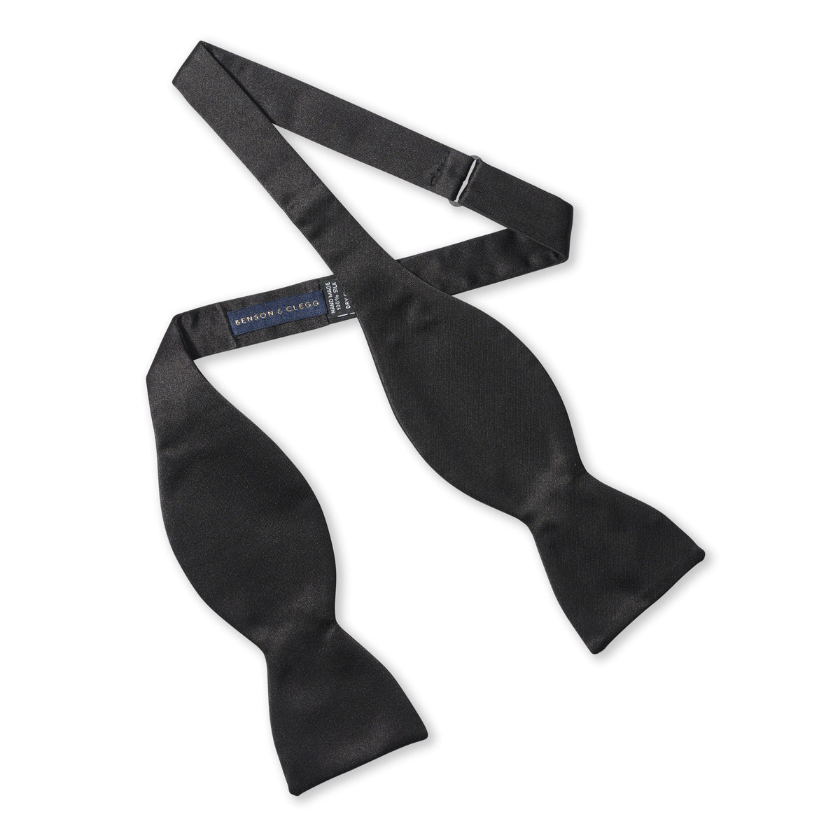 Black Satin Silk Self-Tie Bow Tie Benson & Clegg