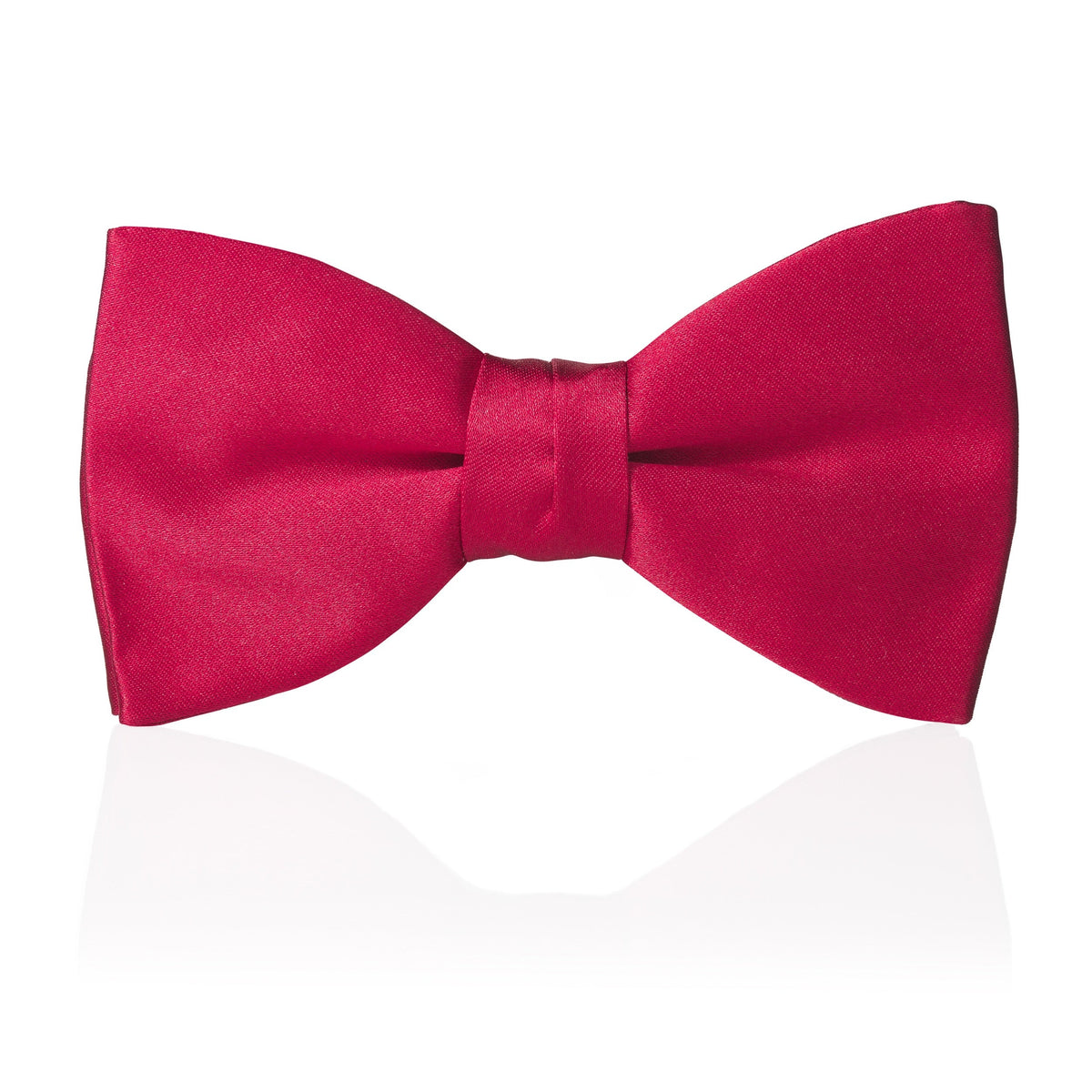 Red Satin Silk Pre-Tied Bow Tie Benson & Clegg